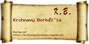 Krchnavy Borbála névjegykártya